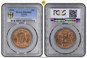 1914 10C Gad-277 MS65RB