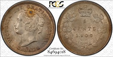 1900 5C Sm Date Narrow 0 MS64