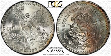 1985-Mo Onza Libertad Ag MS67