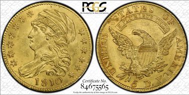 1810 $5 Large Date, Large 5 MS63