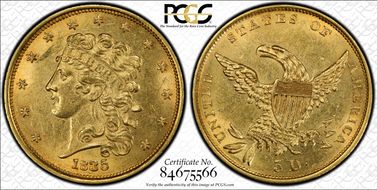 1835 $5 MS62