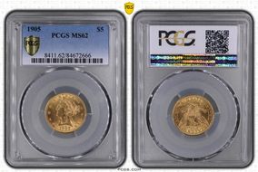 1905 $5 MS62