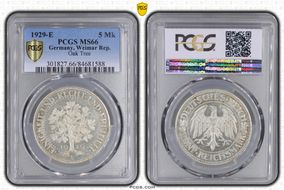 1929-E 5 Mk Oak Tree J-331 MS66