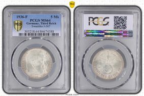 1936-F 5 Mk Swastika J-367 MS64