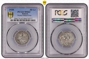 1938(w) 50 Gr KM-38 Nickel Plated Iron MS62