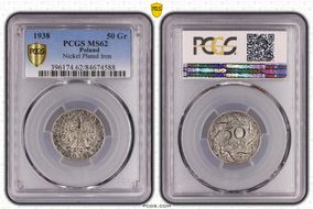 1938(w) 50 Gr KM-38, Nickel Plated Iron MS62