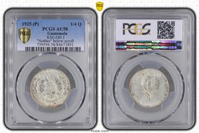 1925 (P) 1/4 Q KM-240.1 "Nobles" "Nobles" below scroll AU58