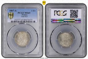 1867-A 1 Fr Gad-463 F-215 MS65