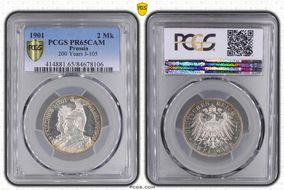 1901 2 Mk 200 Years J-105 PR65CAM