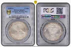1930-A 5 Mk Rhineland J-346 MS65+