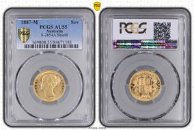 1887-M Sov S-3854A  Y. Head / Shield AU55