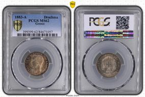 1883-A Drachma KM-38  Ag MS62
