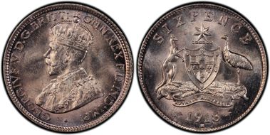 1918-M 6D KM-25  Ag MS65