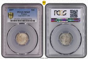 1897 50C Gad-420 F-190 MS65