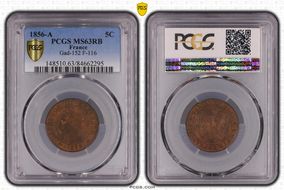 1856-A 5C Gad-152 F-116 MS63RB