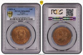 1853-A 10C Gad-248 F-133 MS64RB