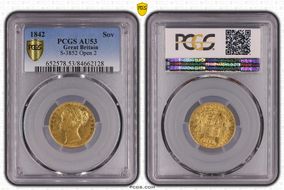 1842 Sov S-3852 Open 2 AU53