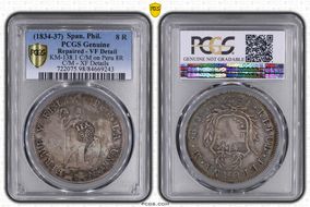 (1834-37) 8 R KM-138.1 C/M on Peru 8R N1