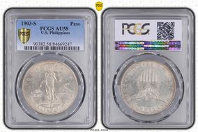 1903-S Peso KM-168  Ag AU58