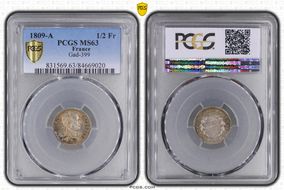 1809-A 1/2 Fr Gad-399 MS63