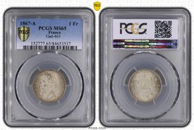 1867-A 1 Fr Gad-463 F-215 MS65
