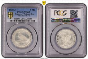 1930-J 3 Mk Rhineland J-345 MS63