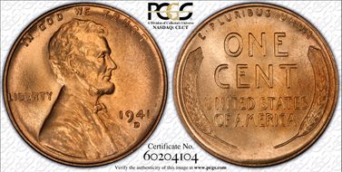 1941-D 1C MS66RD