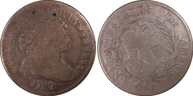 1797 $1 9x7 Stars, Large Letters VG8