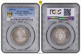 1933-A 5 Mk Luther J-353 MS66