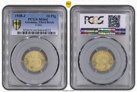 1938-J 10 Pfg J-364 MS64