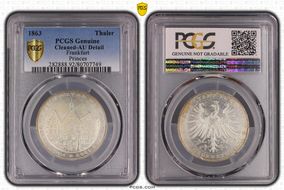 1863 Thaler Princes KM-372  Ag N1