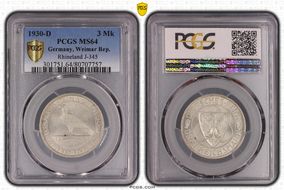 1930-D 3 Mk Rhineland J-345 MS64