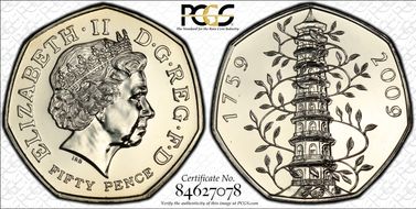 2009 50p S-H19 Kew Gardens MS67