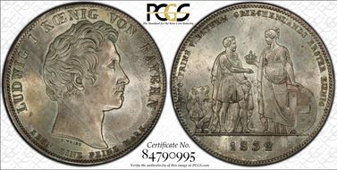 1832 Thaler KM-761 Prince Otto MS63