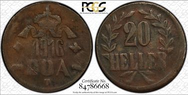 1916-T 20 Hel Copper B/B XF40BN