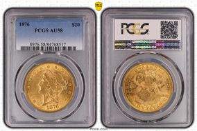 1876 $20 AU58