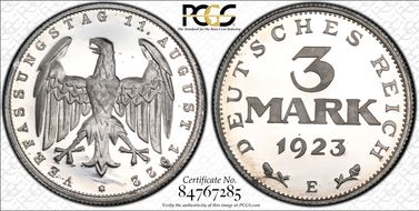 1923-E 3 Mk Constitution J-303 PR68DCAM