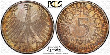 1974-D 5 Mk Regular Issue MS66