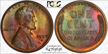 1957-D 1C MS67RB