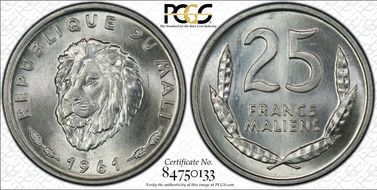 1961 25 Fr MS65