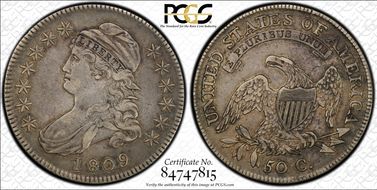 1809 50C O-107, III Edge VF35