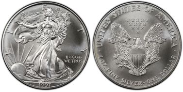 1997 $1 Silver Eagle MS70