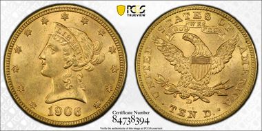 1906-D $10 MS64