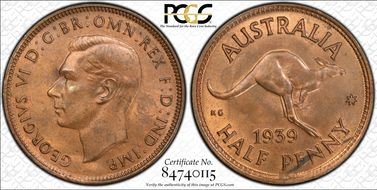 1939 1/2D Kangaroo Reverse MS64RB