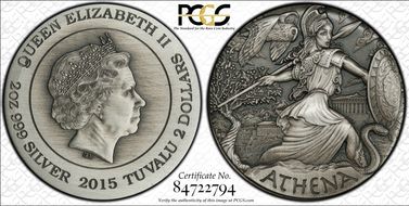 2015-P $2 Athena Antique Finish PR69