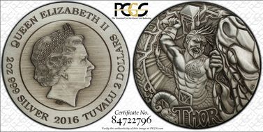 2016-P $2 Thor, HR Antique Finish PR69