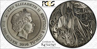 2016-P $2 Loki, HR Antique Finish PR69