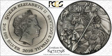 2016-P $2 Odin, HR Antique Finish PR69