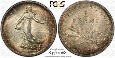 1901 1 Fr Gad-467 F-217 MS64