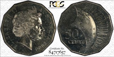 2000 50C Millennium Incuse Flag MS63